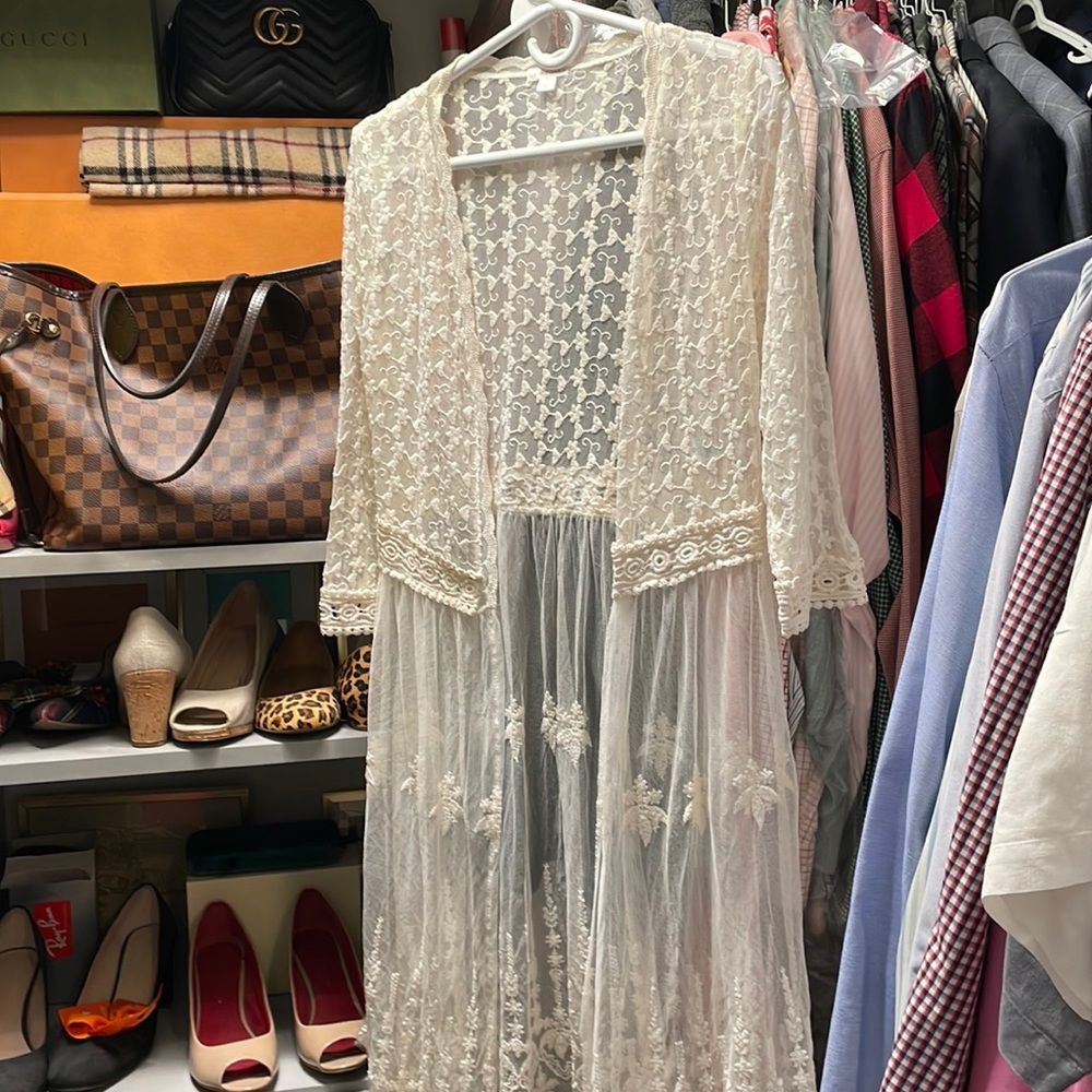 Lace beach cover up